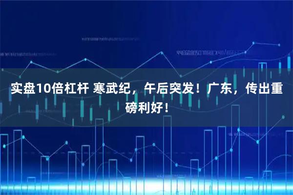 实盘10倍杠杆 寒武纪，午后突发！广东，传出重磅利好！