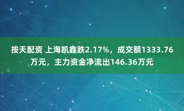 按天配资 上海凯鑫跌2.17%，成交额1333.76万元，主力资金净流出146.36万元